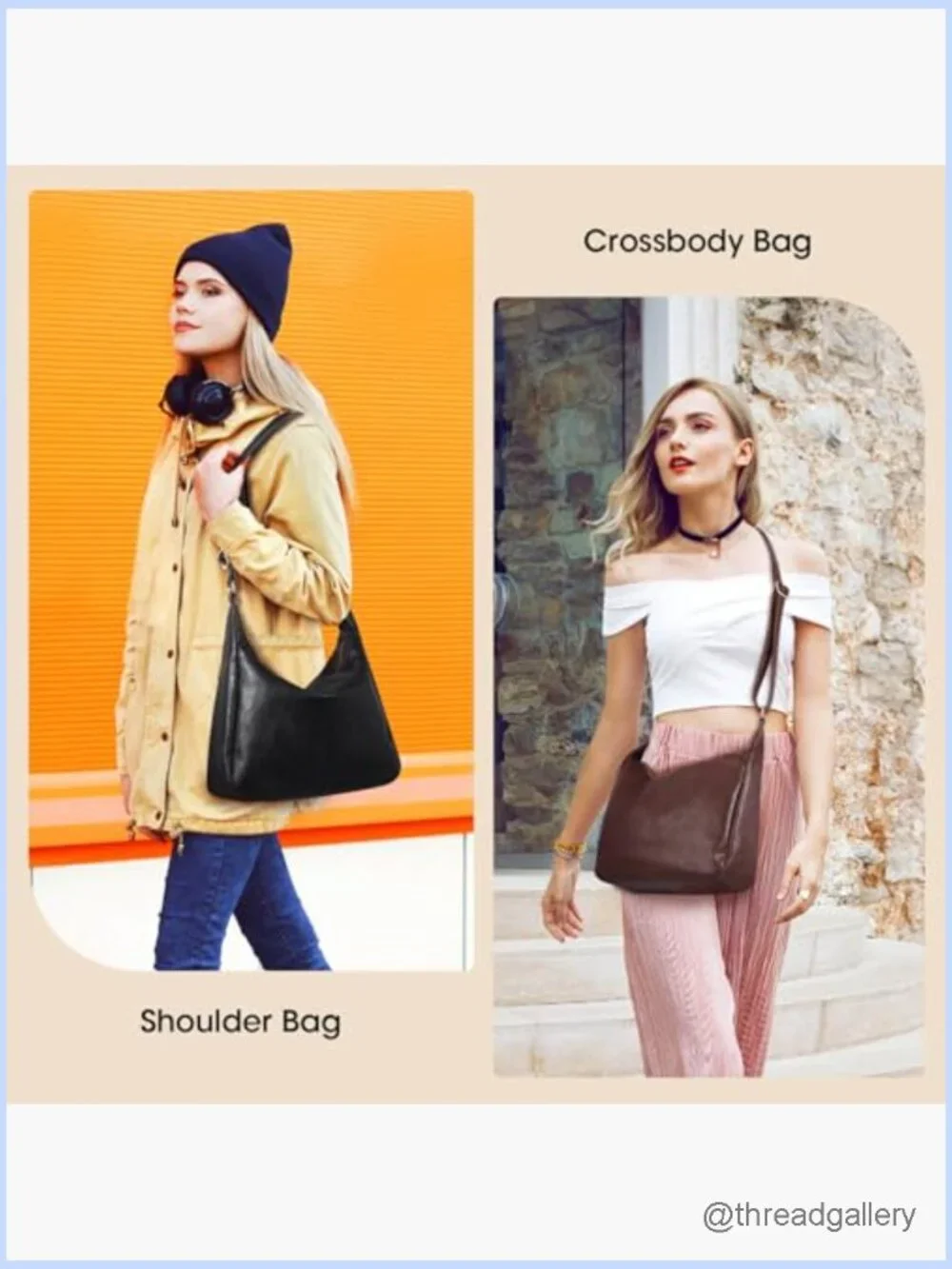Soft Vegan Leather Hobo Bag Crossbody Padded Laptop Pocket